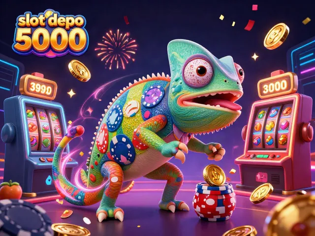 Engage with thrilling moments on slot depo 5000 featuring vibrant chameleon and spinning reels.